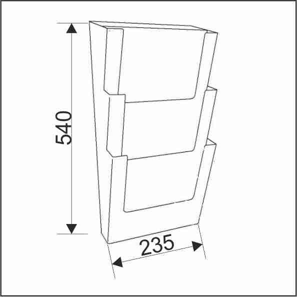 Поставка Стенна за брошури А4 (210 х 297 мм) - 3 позиции - Image 2